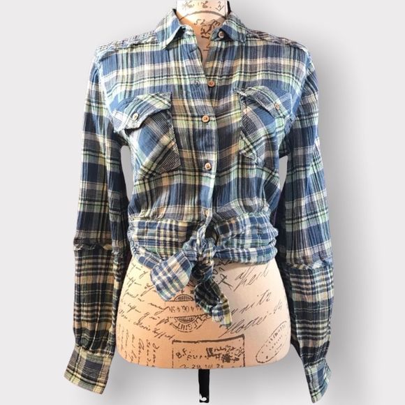 We The Free by Free People, First Bloom Plaid Top, Size XS - Picture 2 of 14